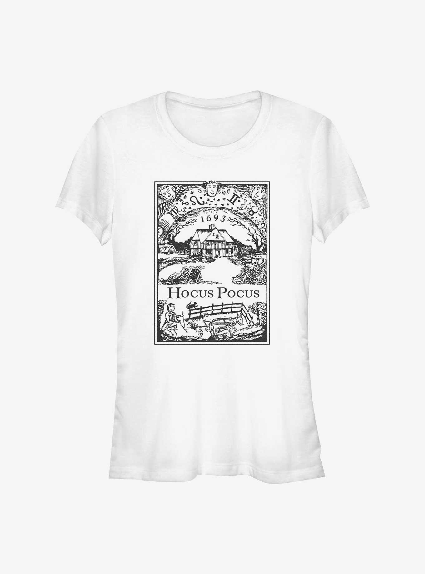 Disney Hocus Pocus Sanderson House Vintage Poster Girls T-Shirt, WHITE, hi-res