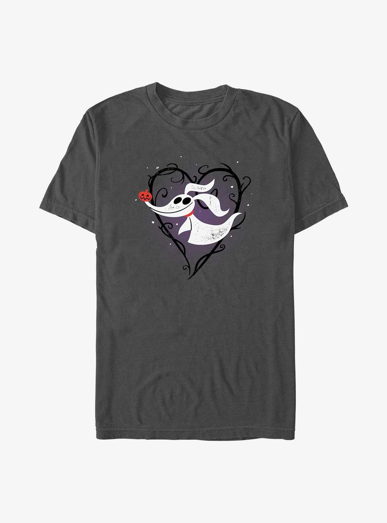The Nightmare Before Christmas Zero Heart T-Shirt, CHARCOAL, hi-res