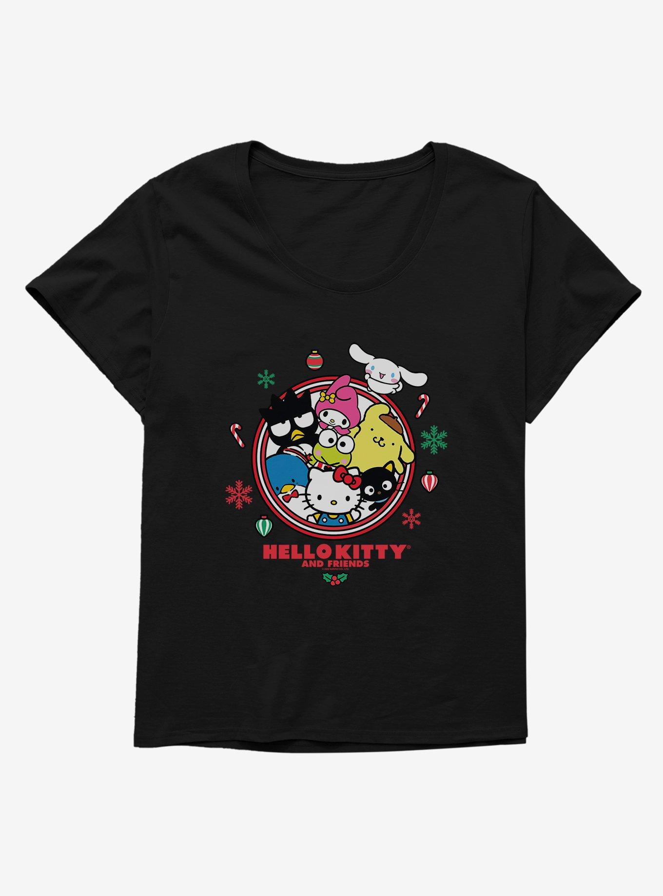 Hello Kitty and Friends Christmas Decorations Womens T-Shirt Plus Size, BLACK, hi-res