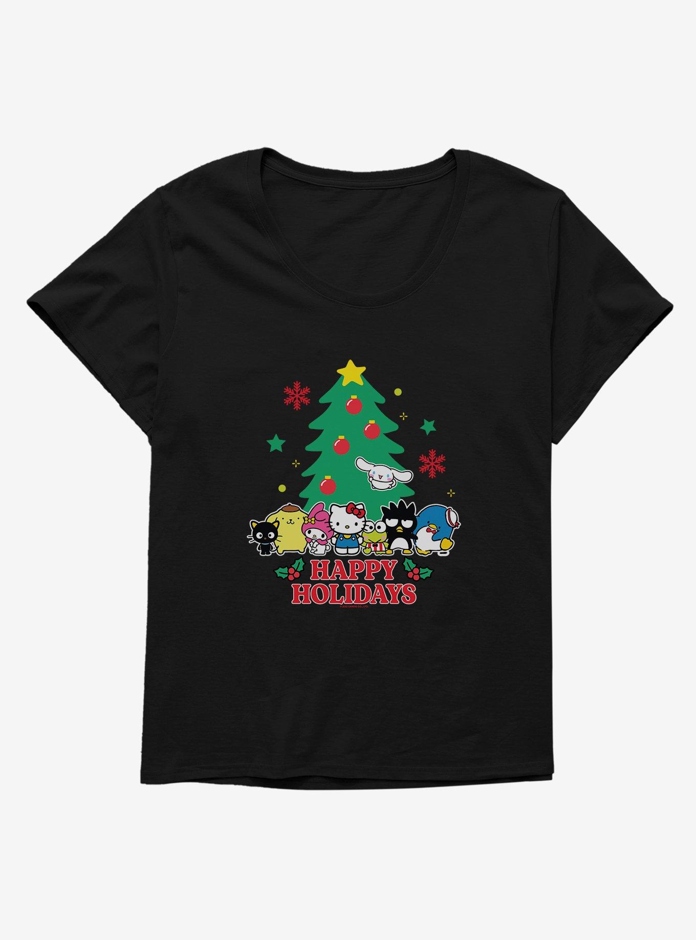 Hello Kitty and Friends Happy Holidays Womens T-Shirt Plus Size, BLACK, hi-res