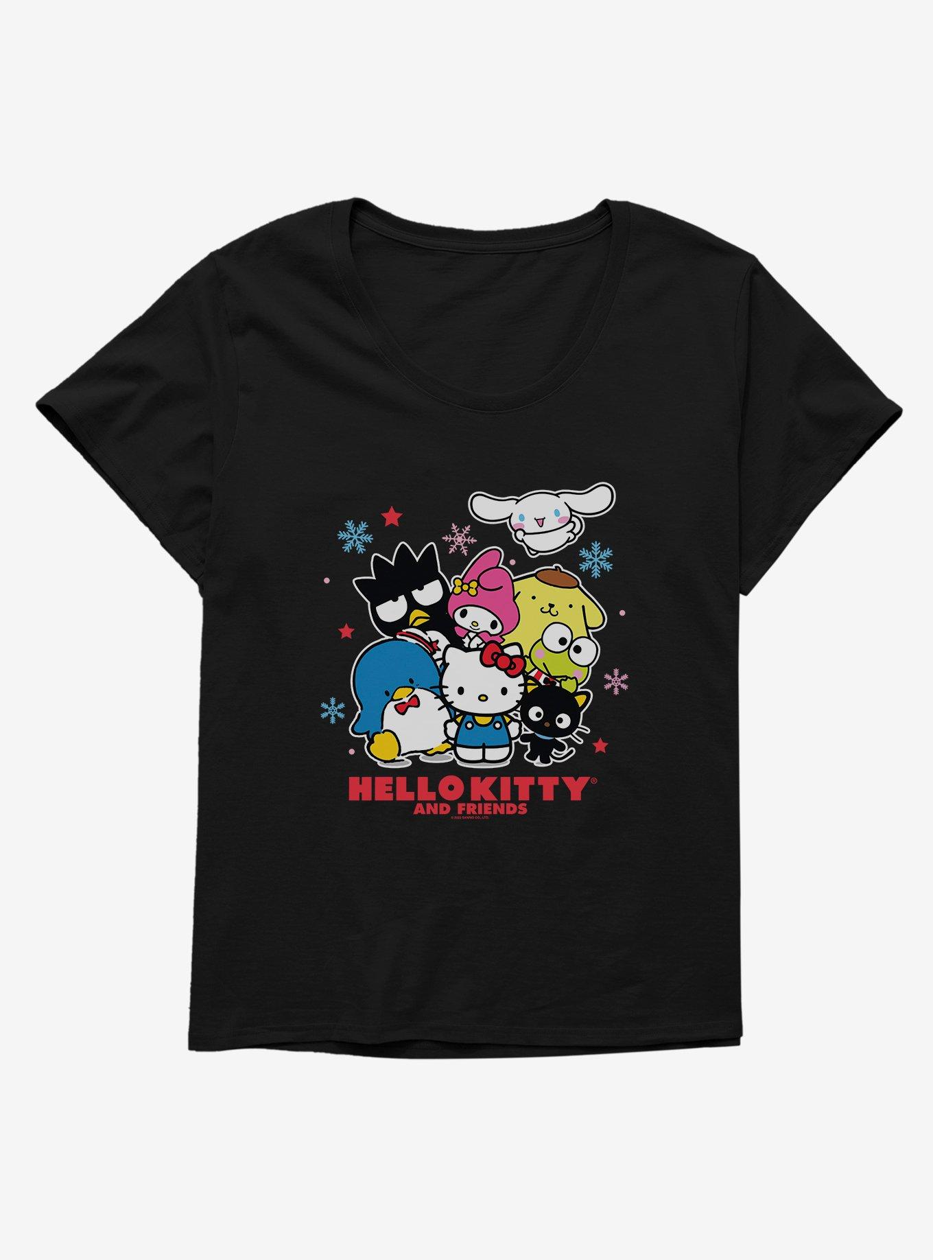 Hello Kitty and Friends Snowflakes Womens T-Shirt Plus Size, BLACK, hi-res