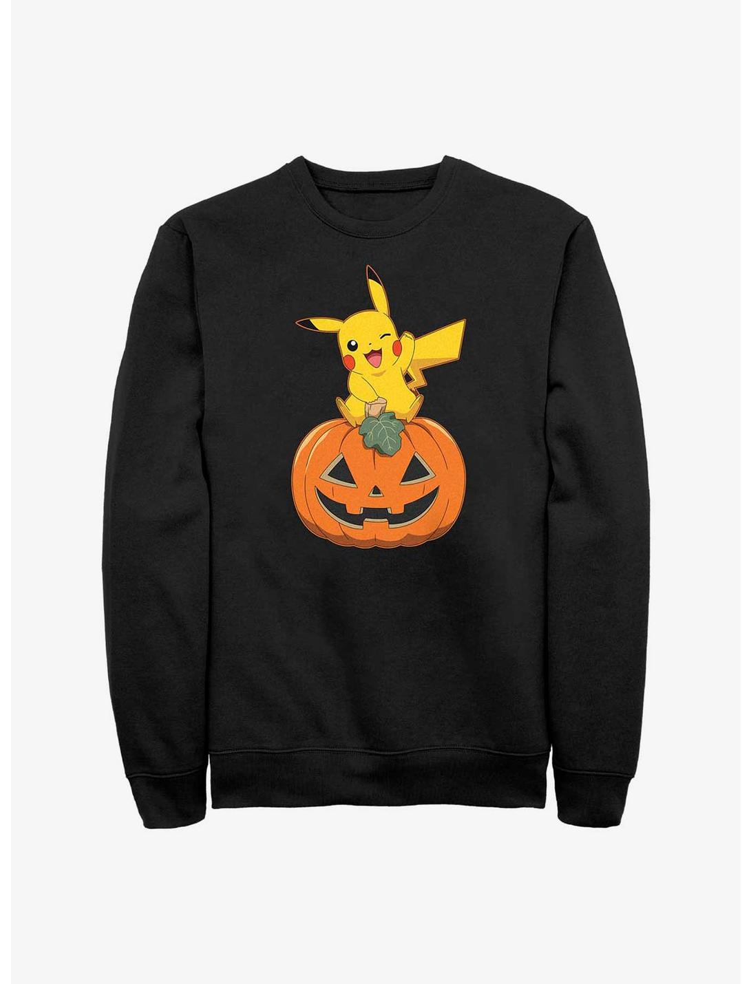Pokemon Pikachu Pumpkin Sweatshirt, BLACK, hi-res