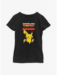 Pokemon Battle Ready Pikachu Youth Girls T-Shirt, BLACK, hi-res