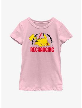 Pokemon Sleepy Pikachu Recharging Youth Girls T-Shirt, , hi-res