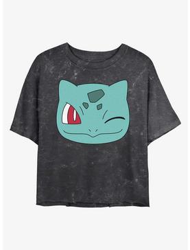Plus Size Pokemon Bulbasaur Face Mineral Wash Womens Crop T-Shirt, , hi-res