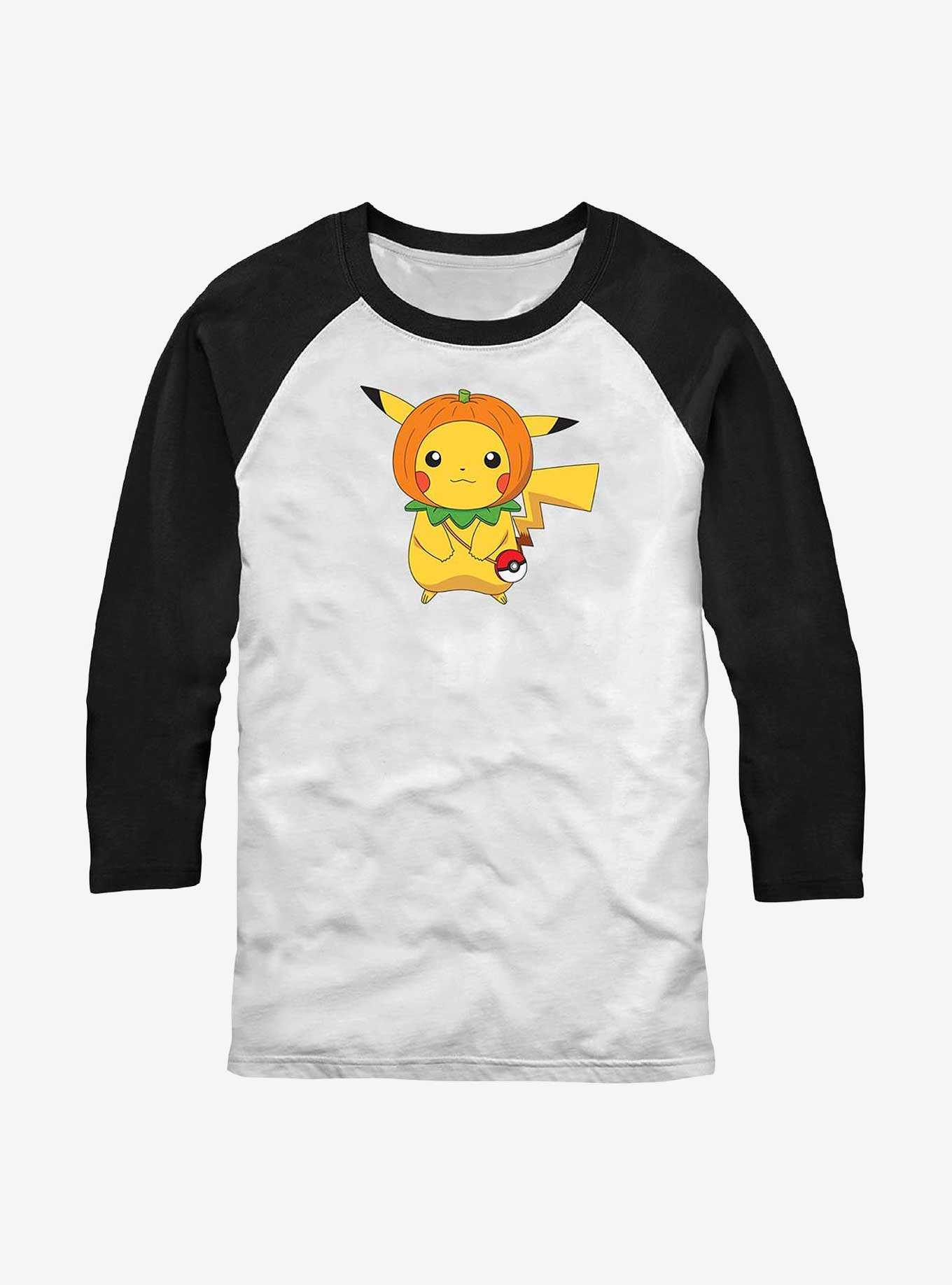 Pokemon Pumpkin Hat Pikachu Raglan T-Shirt, , hi-res