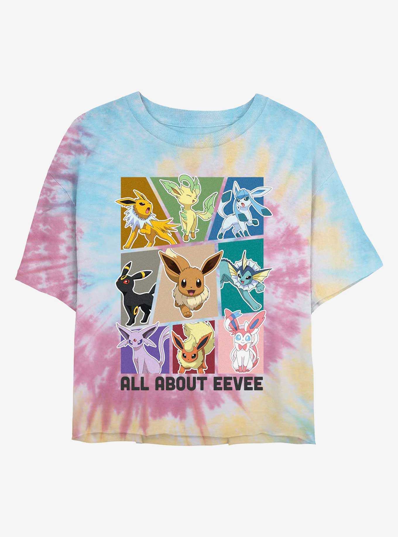 Pokemon All About Eevee Tie-Dye Womens Crop T-Shirt, , hi-res