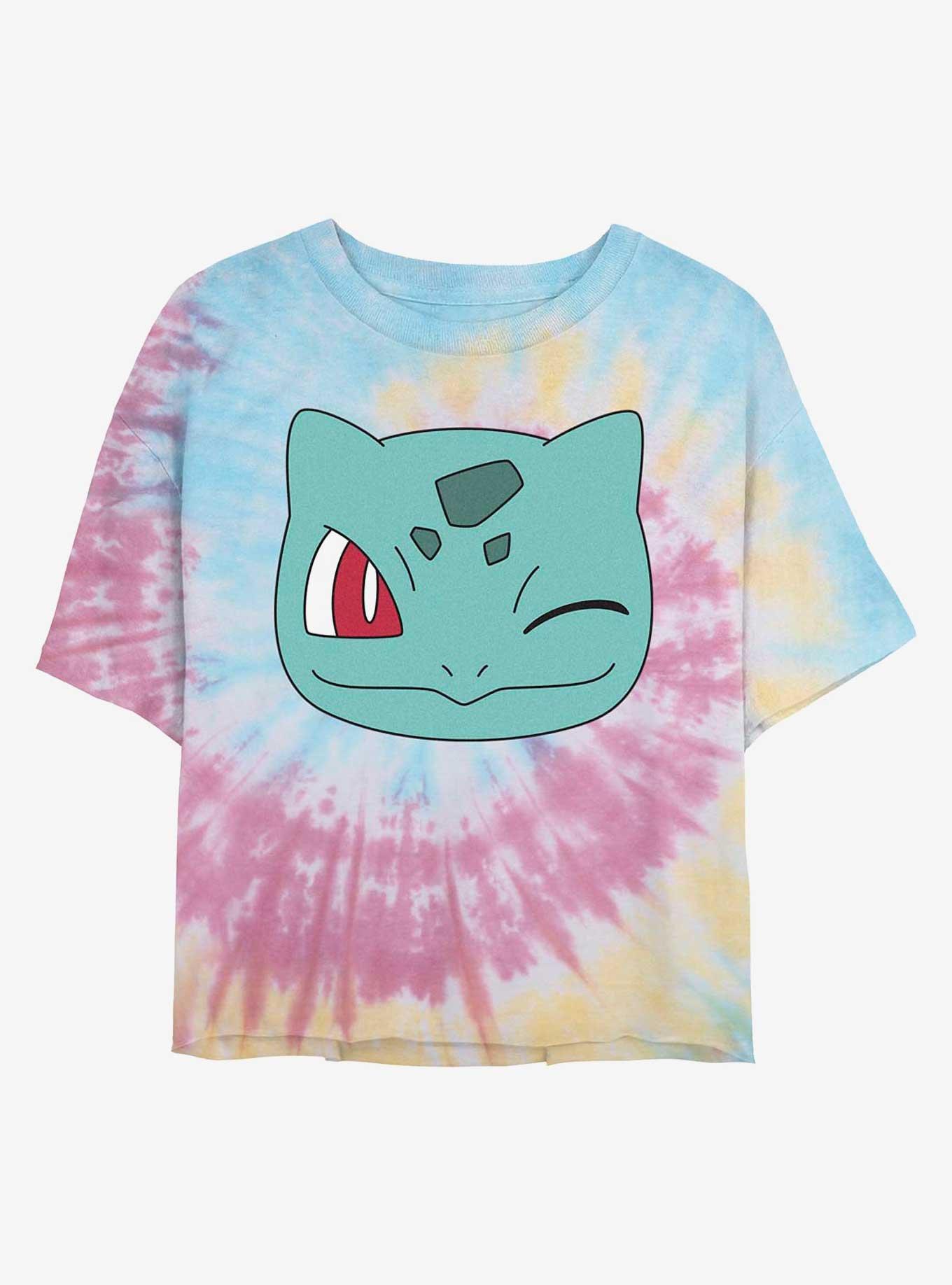 Pokemon Bulbasaur Face Tie-Dye Womens Crop T-Shirt, , hi-res