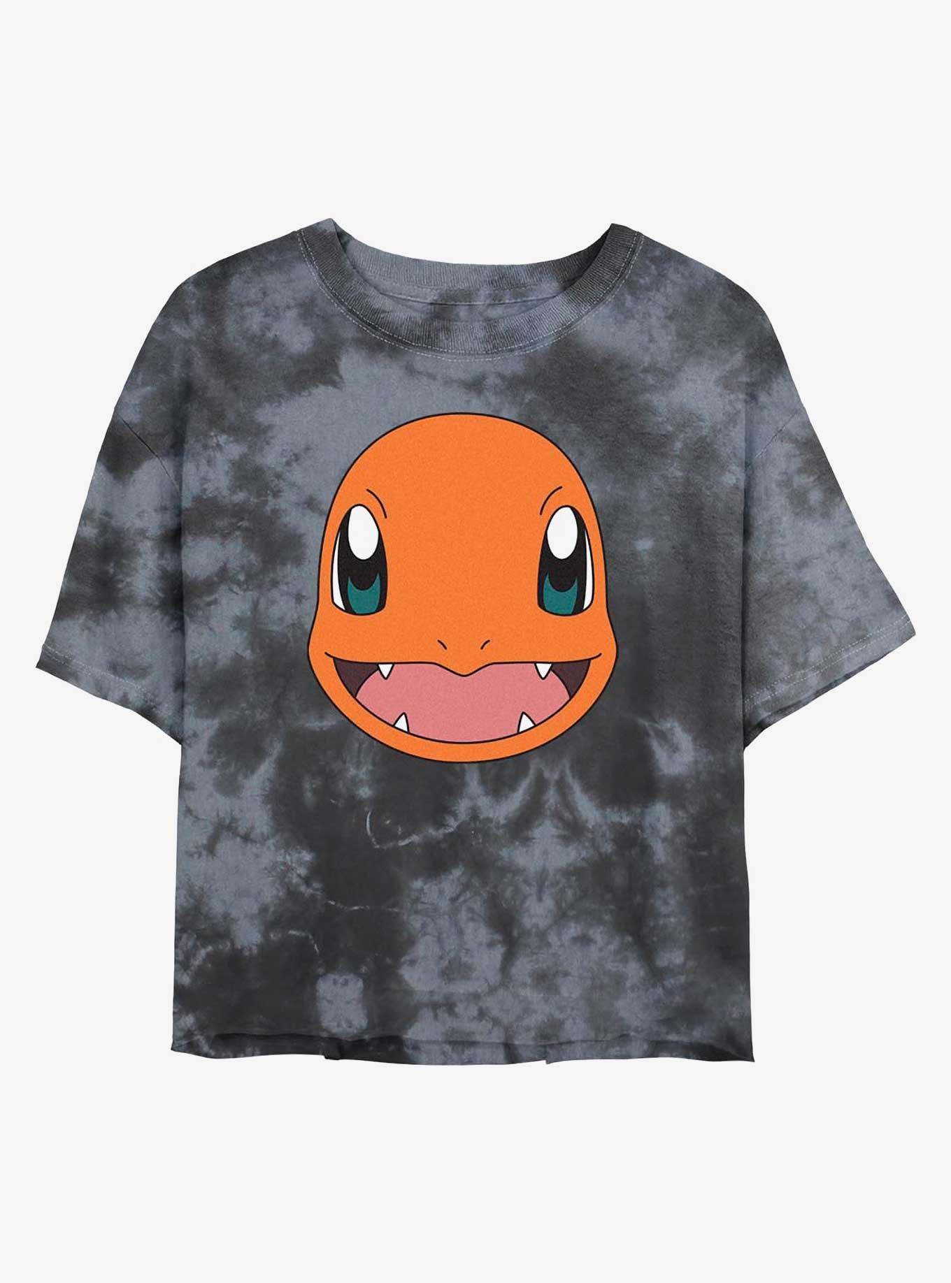 Pokemon Charmander Face Tie-Dye Womens Crop T-Shirt, , hi-res