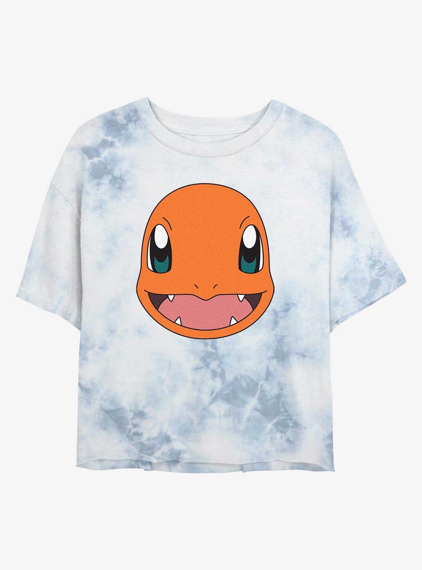 Pokemon Charmander Face Tie-Dye Womens Crop T-Shirt, , hi-res