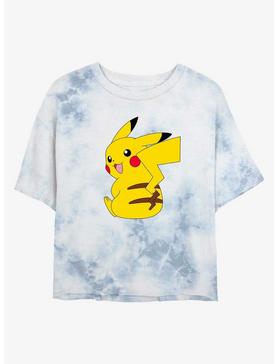 Plus Size Pokemon Cheeky Pikachu Tie-Dye Womens Crop T-Shirt, , hi-res