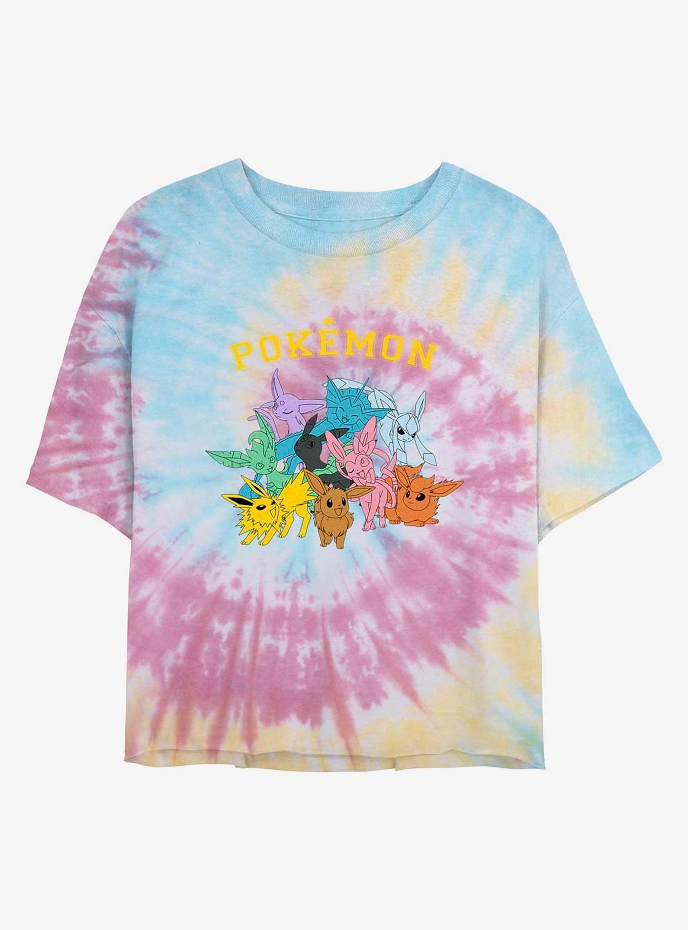 Pokemon Gotta Catch Eeveelutions Tie-Dye Womens Crop T-Shirt, , hi-res