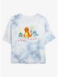 Pokemon Good Vibes Starters Tie-Dye Womens Crop T-Shirt, WHITEBLUE, hi-res