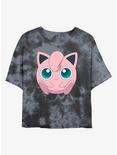 Pokemon Jigglypuff Face Tie-Dye Womens Crop T-Shirt, BLKCHAR, hi-res