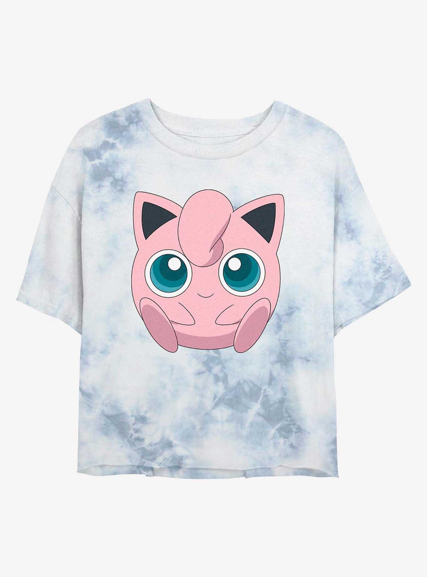 Pokemon Jigglypuff Face Tie-Dye Womens Crop T-Shirt, , hi-res