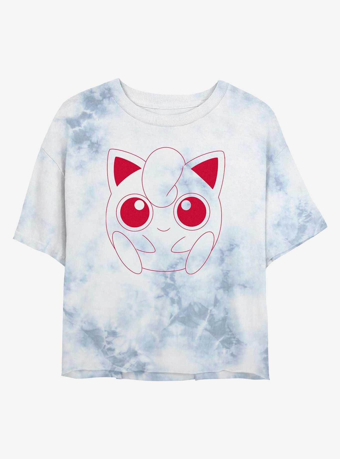 Pokemon Jigglypuff Outline Tie-Dye Womens Crop T-Shirt, , hi-res