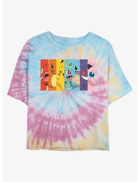 Pokemon Rainbow Faces Tie-Dye Womens Crop T-Shirt, , hi-res