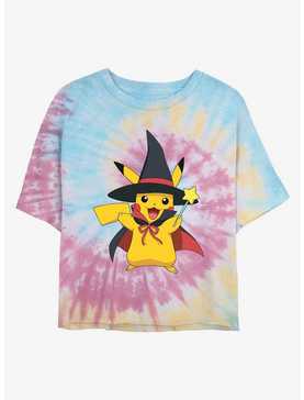 Pokemon Wizard Pikachu Tie-Dye Womens Crop T-Shirt, , hi-res