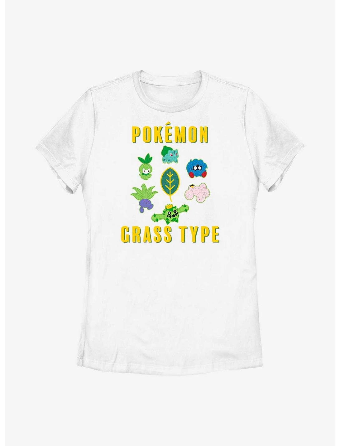 Pokemon Grass Type Womens T-Shirt, WHITE, hi-res