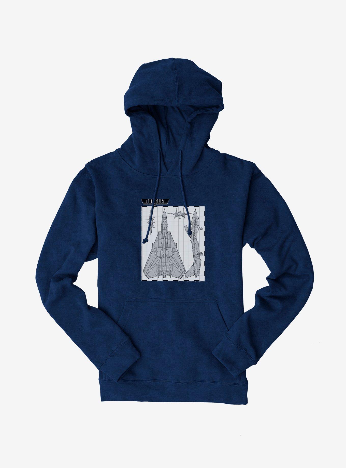 Top Gun Aircraft Grid Hoodie, NAVY, hi-res