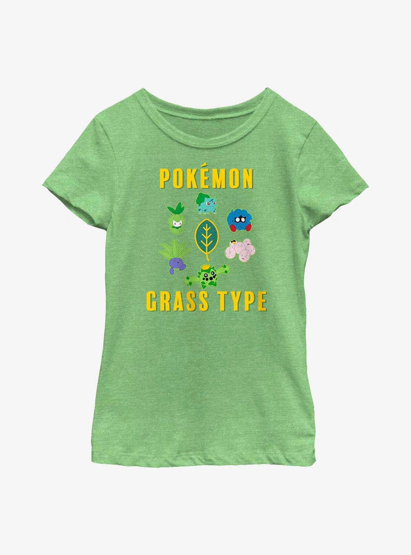 Pokemon Grass Type Youth Girls T-Shirt, GRN APPLE, hi-res