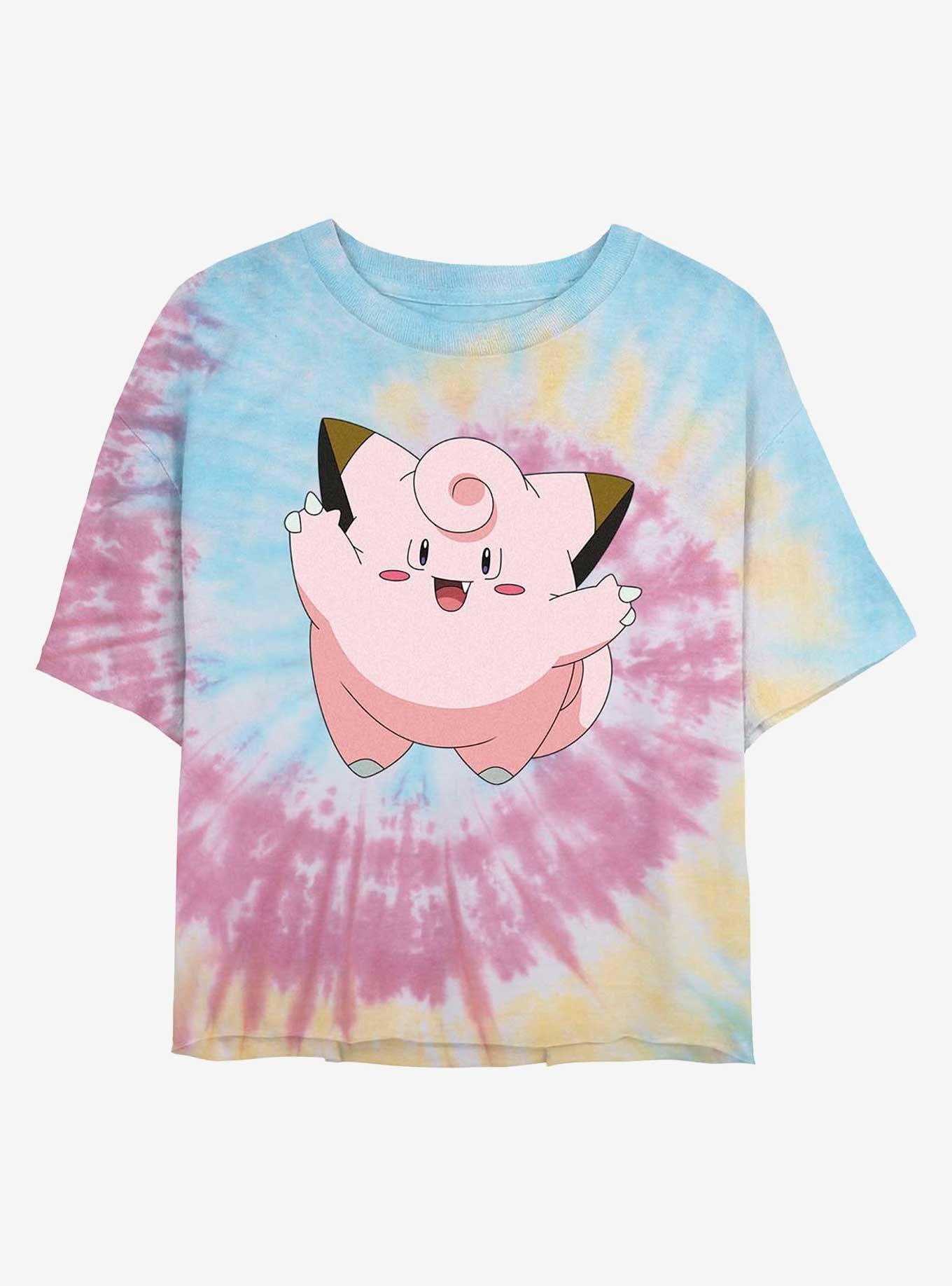 Pokemon Clefairy Tie-Dye Womens Crop T-Shirt, BLUPNKLY, hi-res