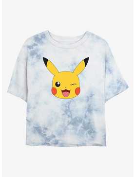 Pokemon Pikachu Face Tie-Dye Womens Crop T-Shirt, , hi-res