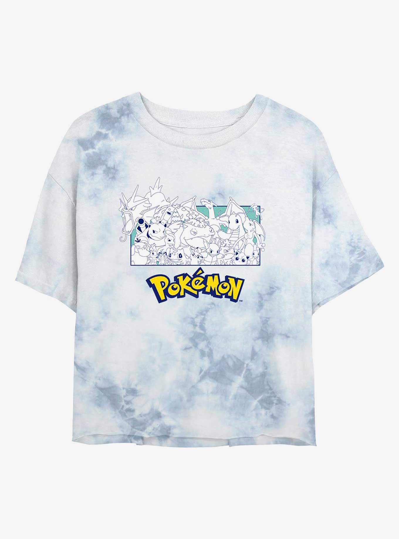 Pokemon The Classics Tie-Dye Womens Crop T-Shirt, WHITEBLUE, hi-res