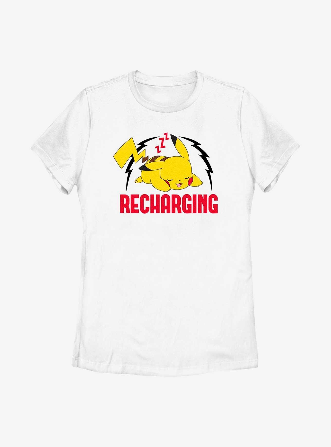 Pokemon Sleepy Pikachu Recharging Womens T-Shirt, WHITE, hi-res