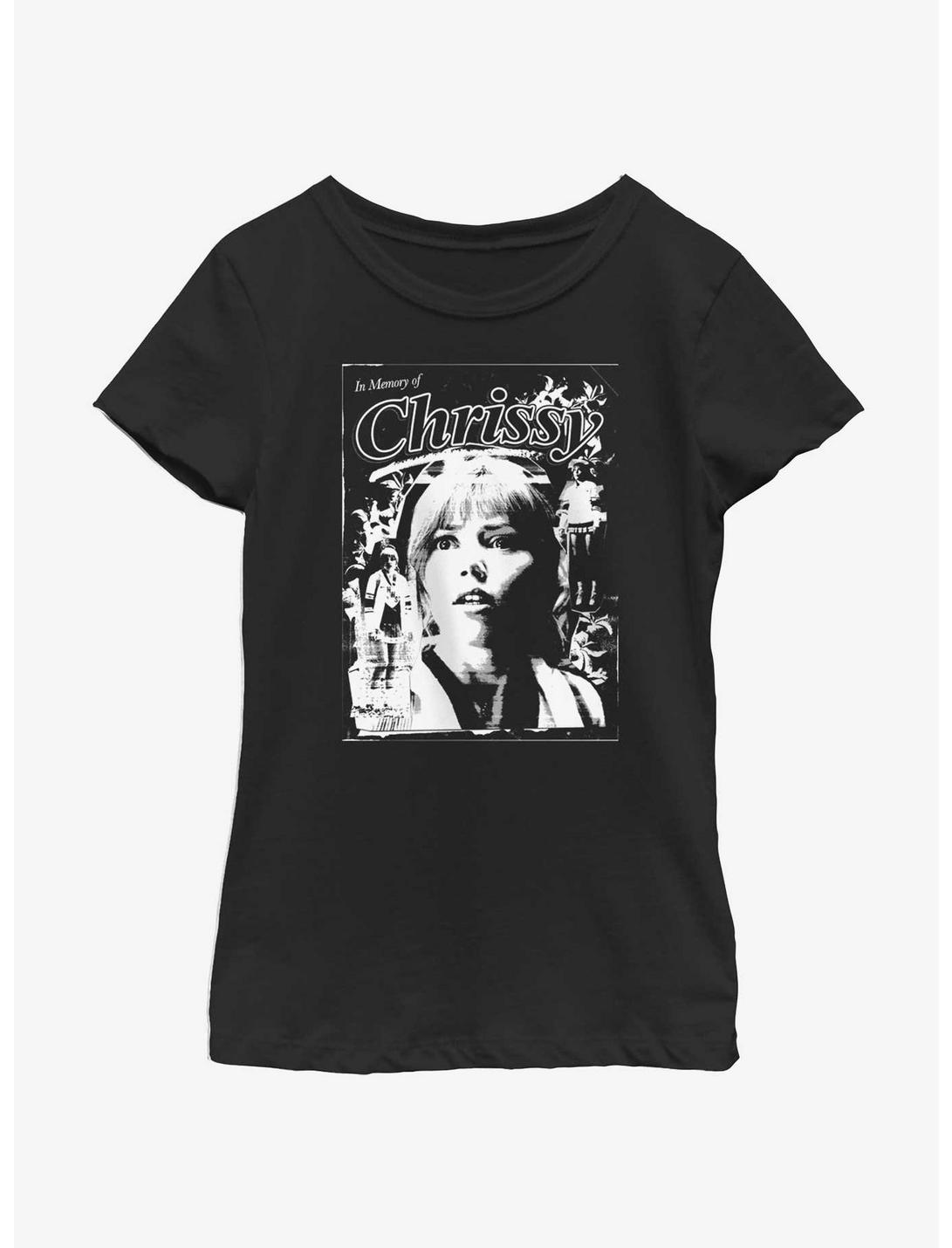 Stranger Things In Memory of Chrissy Poster Youth Girls T-Shirt, BLACK, hi-res