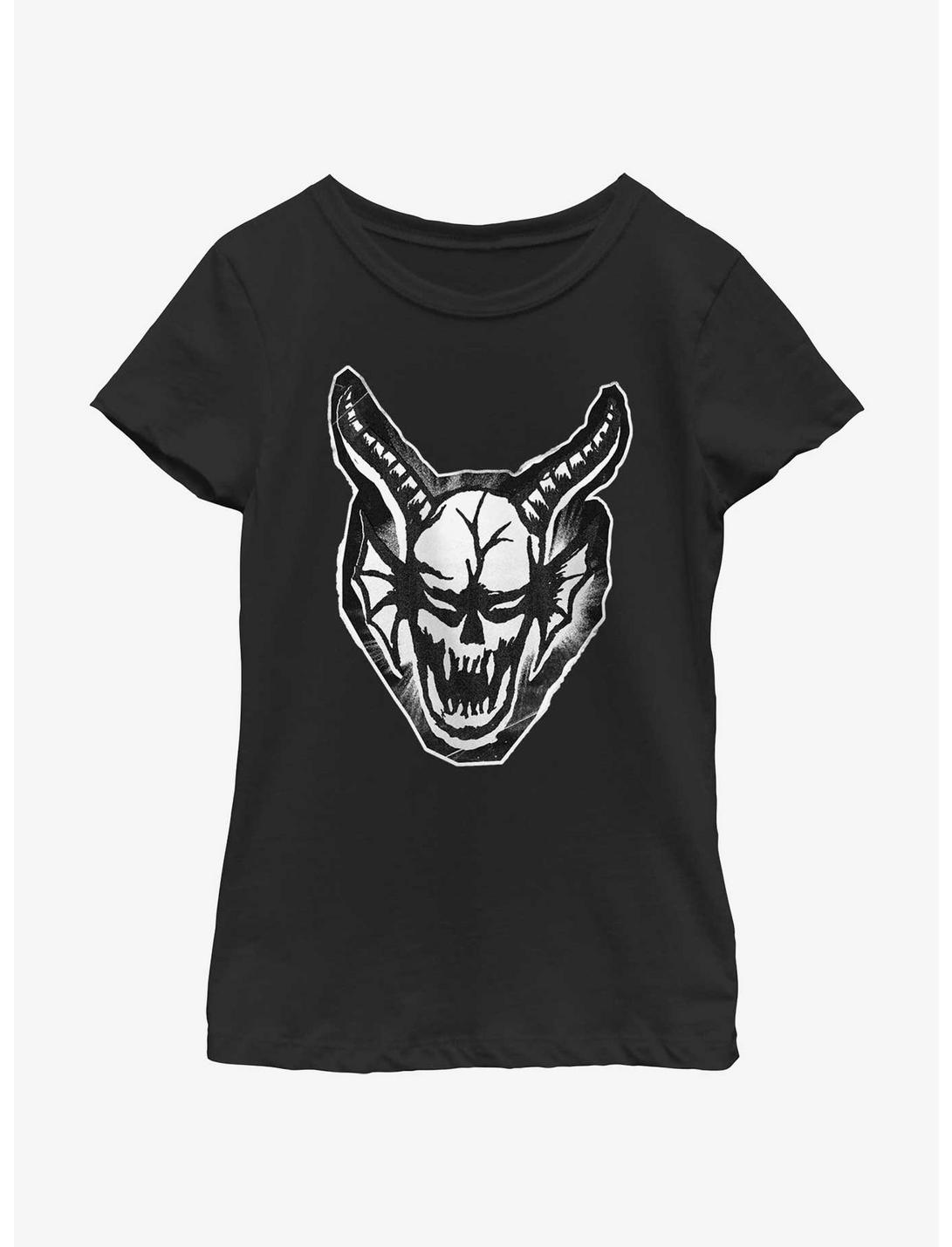 Stranger Things Cutout Demon Head Youth Girls T-Shirt, BLACK, hi-res