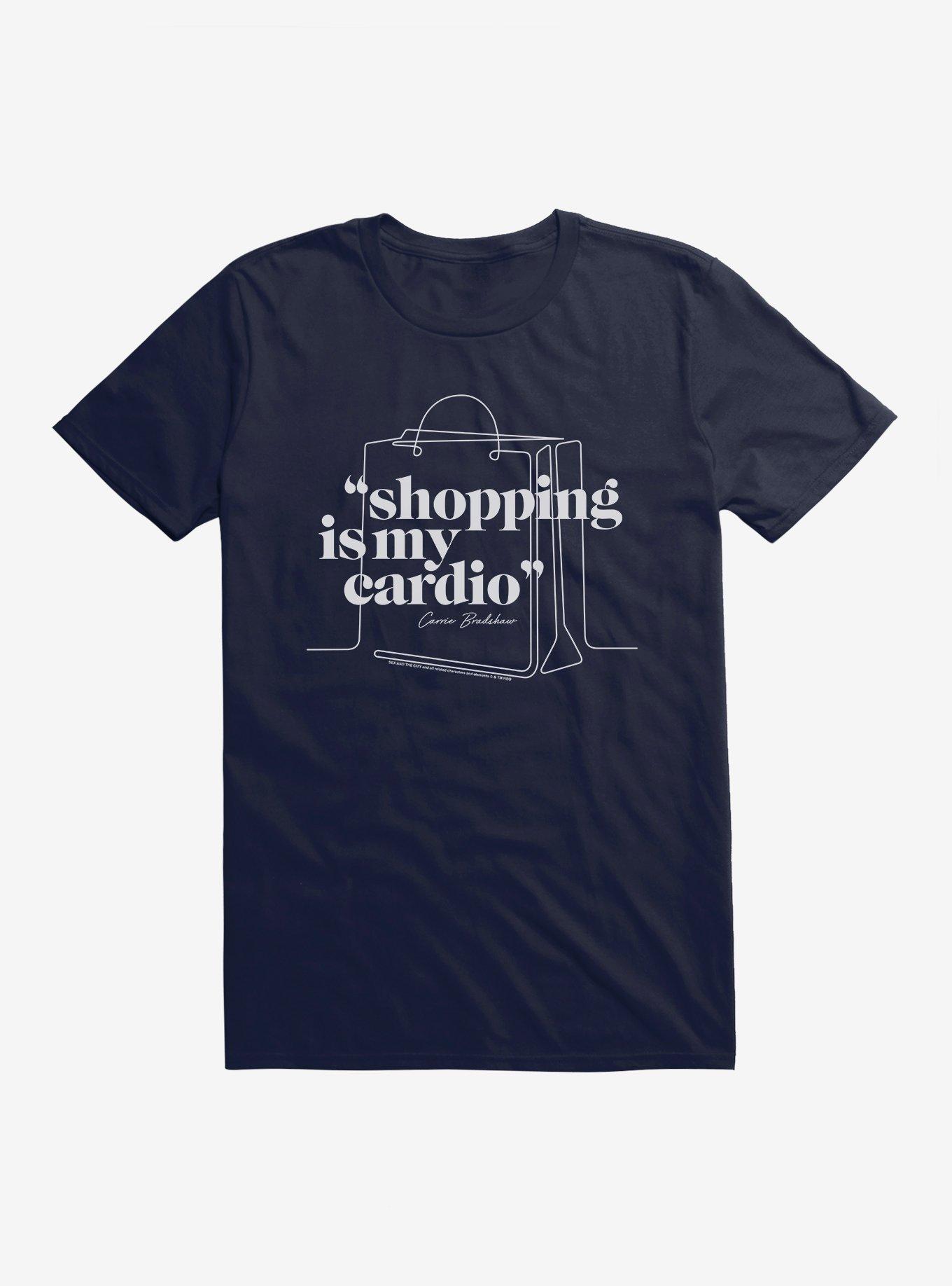 Sex And The City Shopping Is My Cardio T-Shirt, NAVY, hi-res