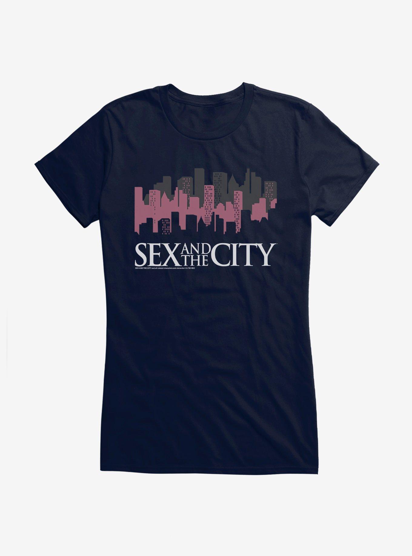 Sex And The City Logo Skyline Girls T-Shirt, NAVY, hi-res