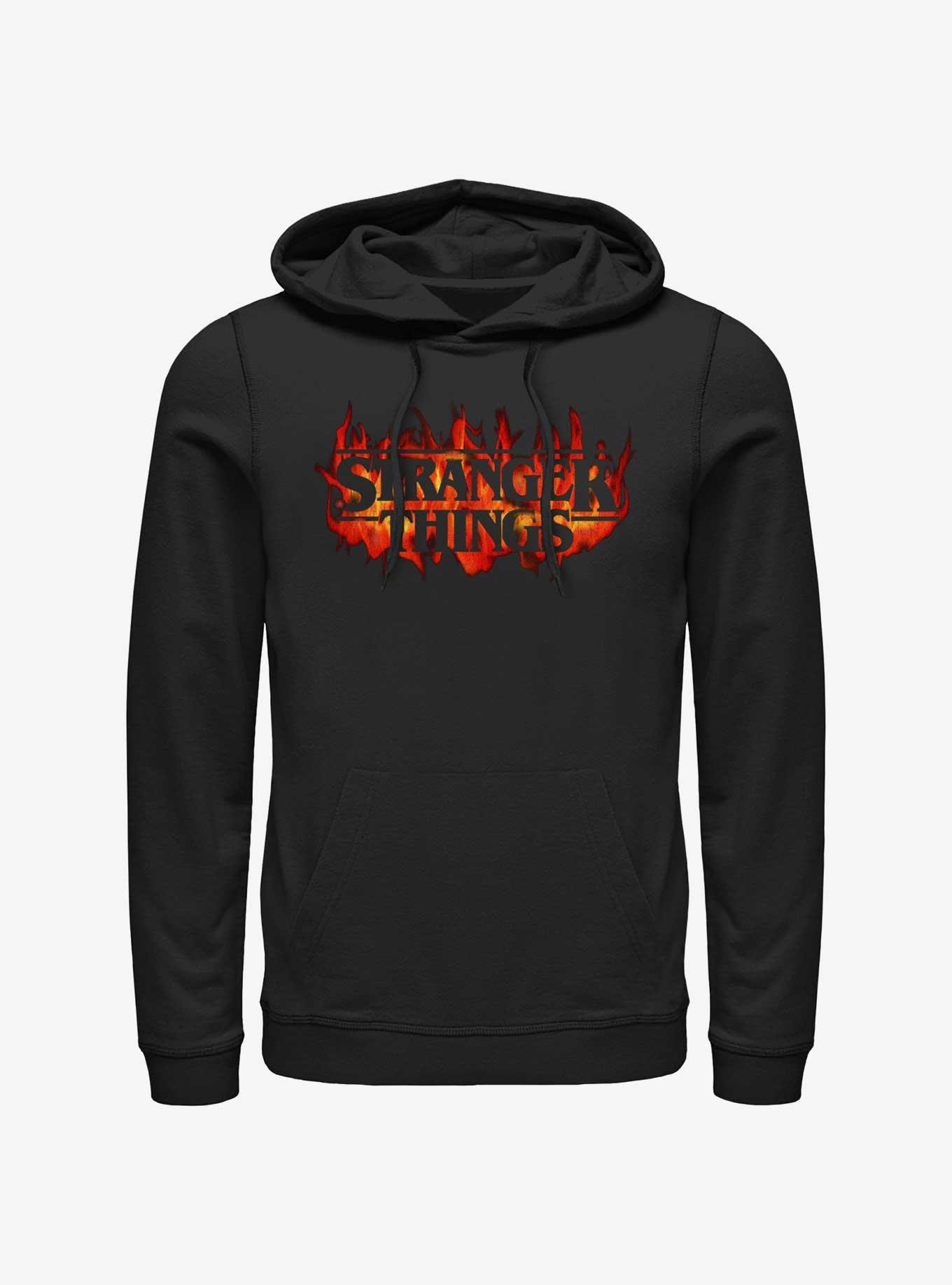 Stranger Things Fire Logo Hoodie, BLACK, hi-res