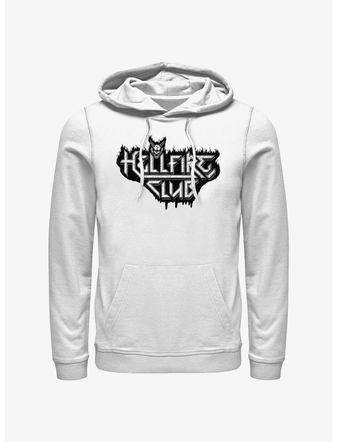 Stranger Things Hellfire Club Demon Logo Hoodie, WHITE, hi-res