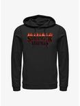 Stranger Things Logo On Fire Hoodie, BLACK, hi-res