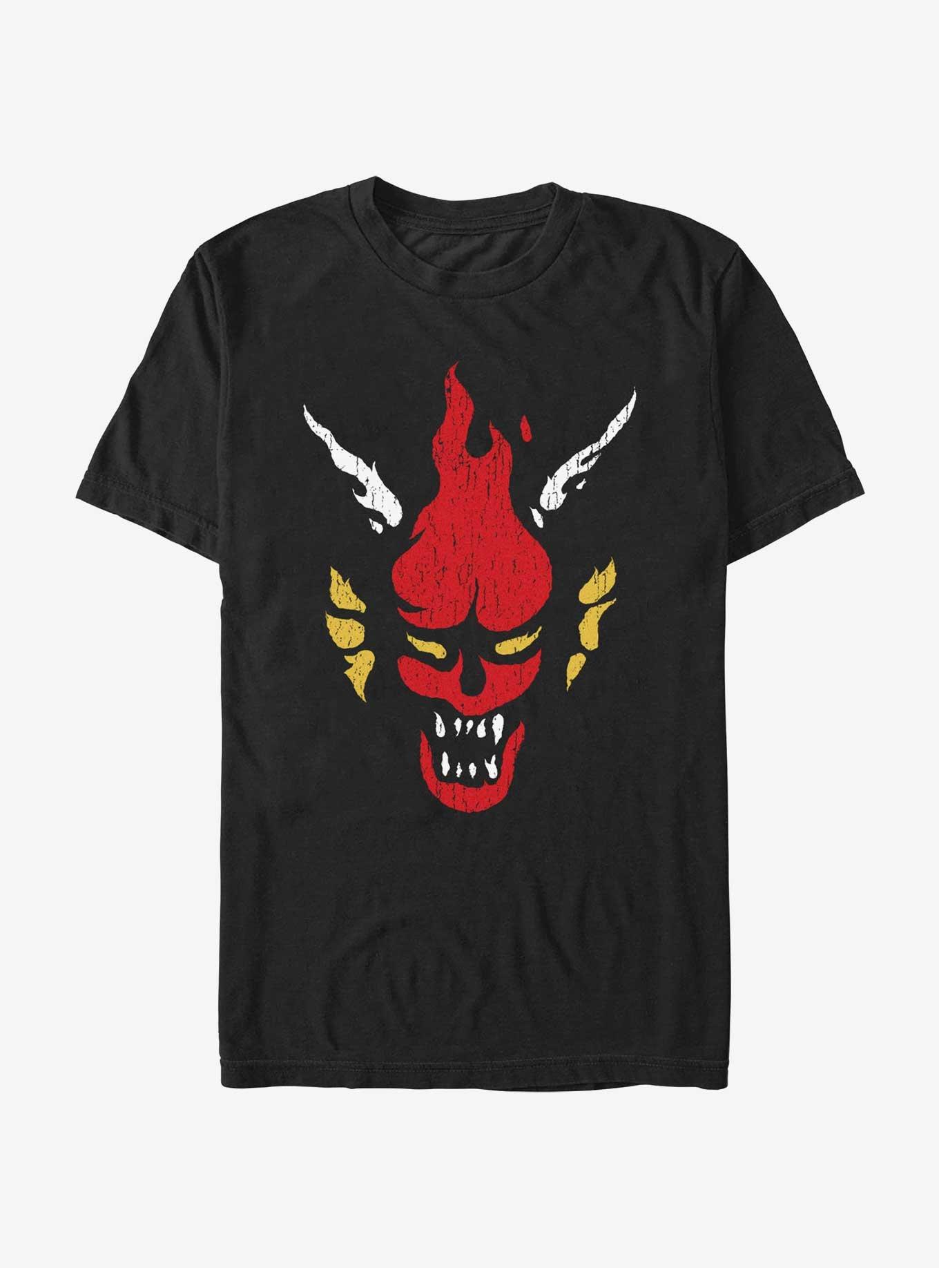 Stranger Things Demon Head T-Shirt, BLACK, hi-res