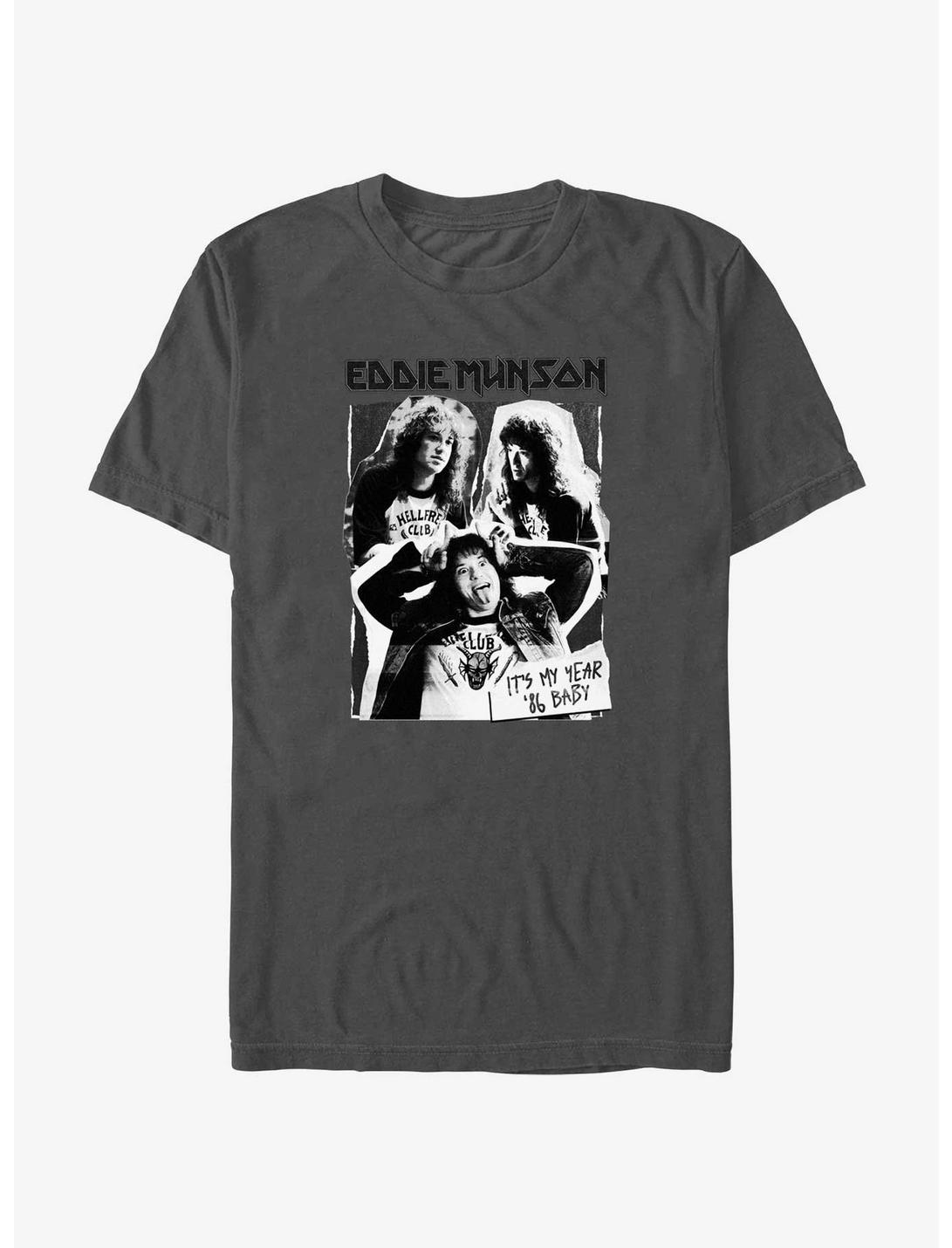 Stranger Things Eddie Munson Cutout Poster T-Shirt, CHARCOAL, hi-res