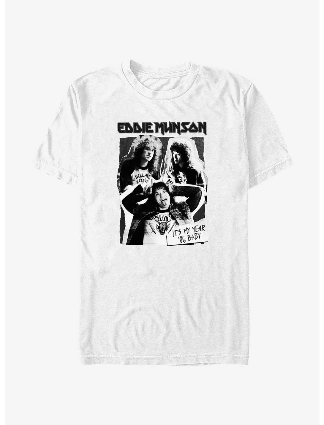 Stranger Things Eddie Munson Cutout Poster T-Shirt, WHITE, hi-res