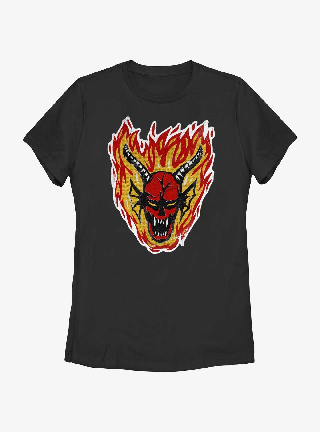 Stranger Things Demon Head Womens T-Shirt, BLACK, hi-res