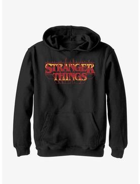 Stranger Things Fire Outline Logo Youth Hoodie, , hi-res