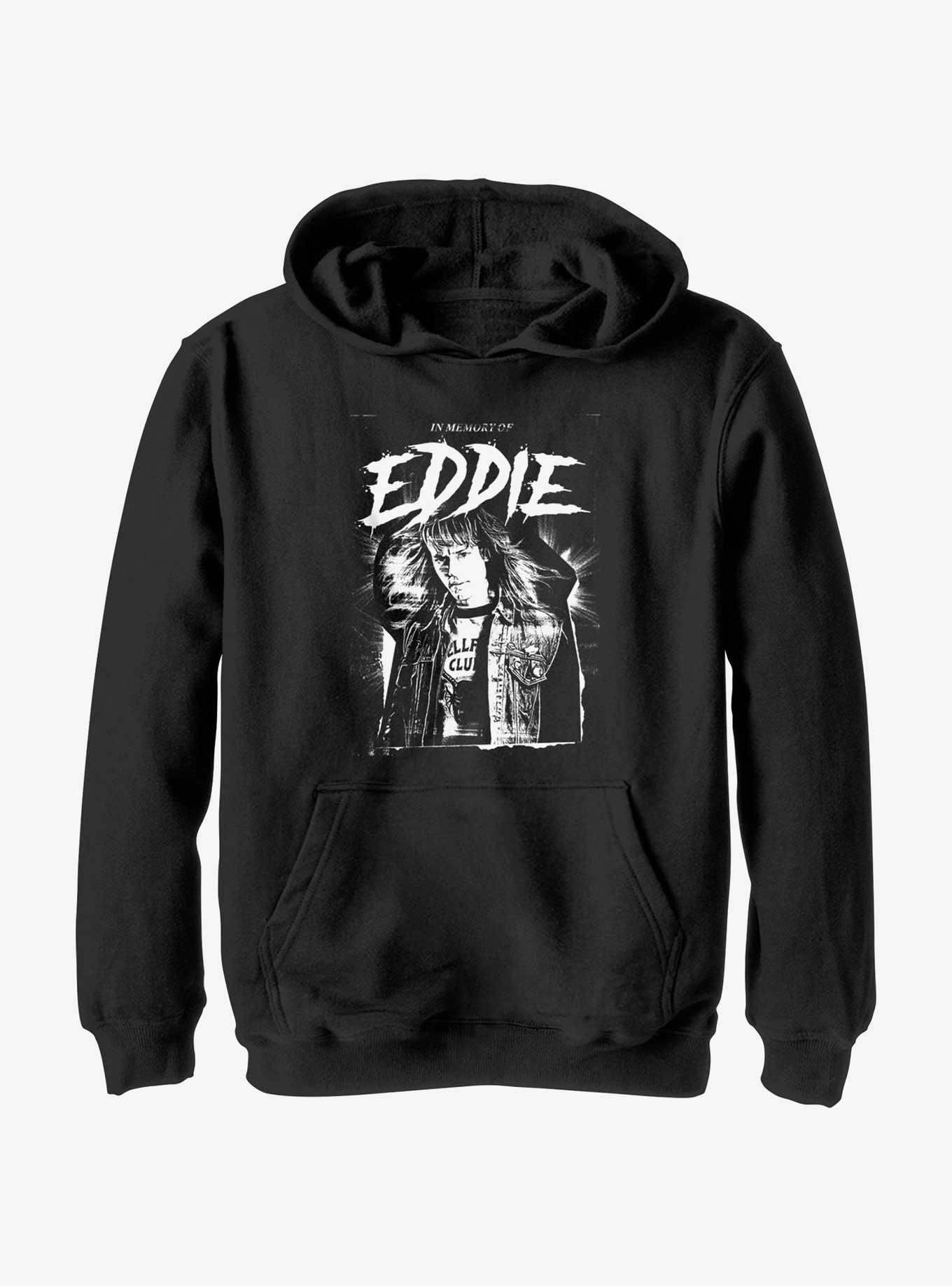 Stranger Things In Memory of Eddie Youth Hoodie, BLACK, hi-res