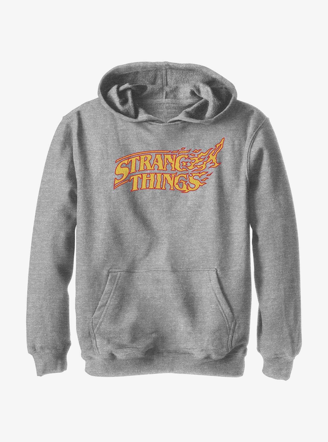 Stranger Things Vanishing Fire Logo Youth Hoodie, , hi-res