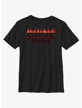 Stranger Things Logo On Fire Youth T-Shirt, , hi-res