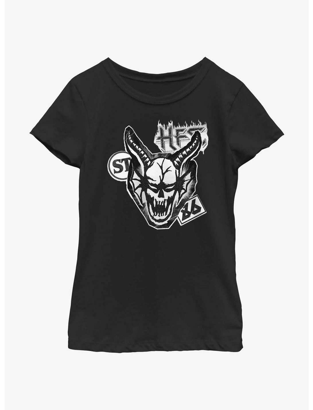 Stranger Things Cutout Hellfire Demon Youth Girls T-Shirt, BLACK, hi-res