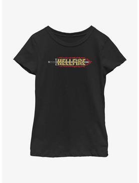 Stranger Things Hellfire Sword Logo Youth Girls T-Shirt, , hi-res