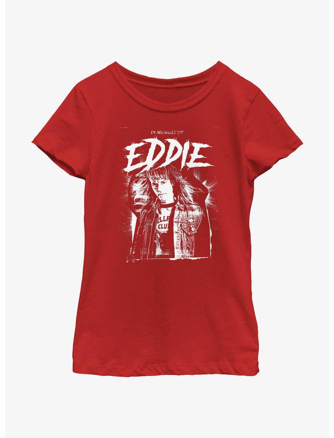 Stranger Things In Memory of Eddie Youth Girls T-Shirt, RED, hi-res