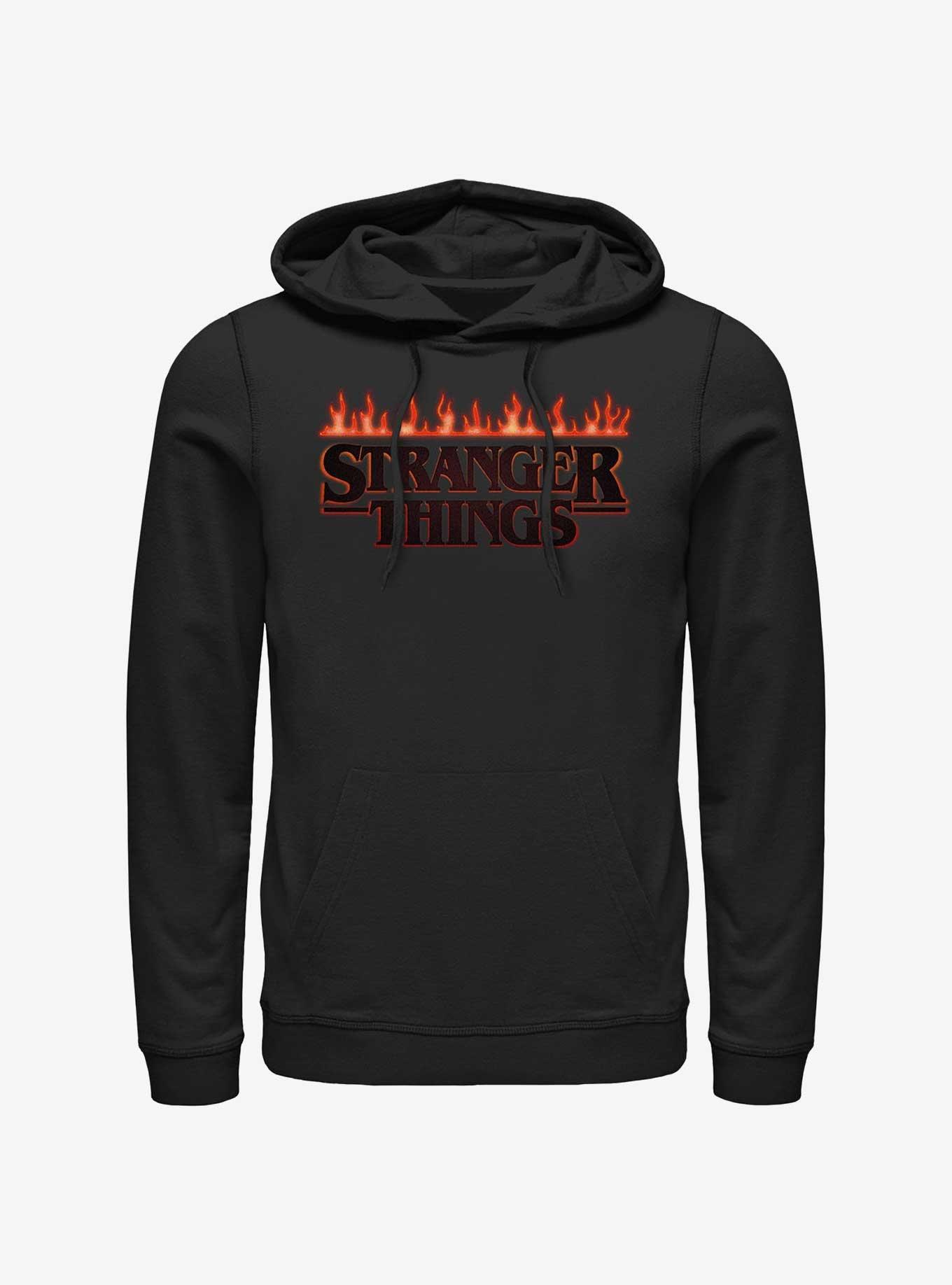 Stranger Things Logo On Fire Hoodie, , hi-res