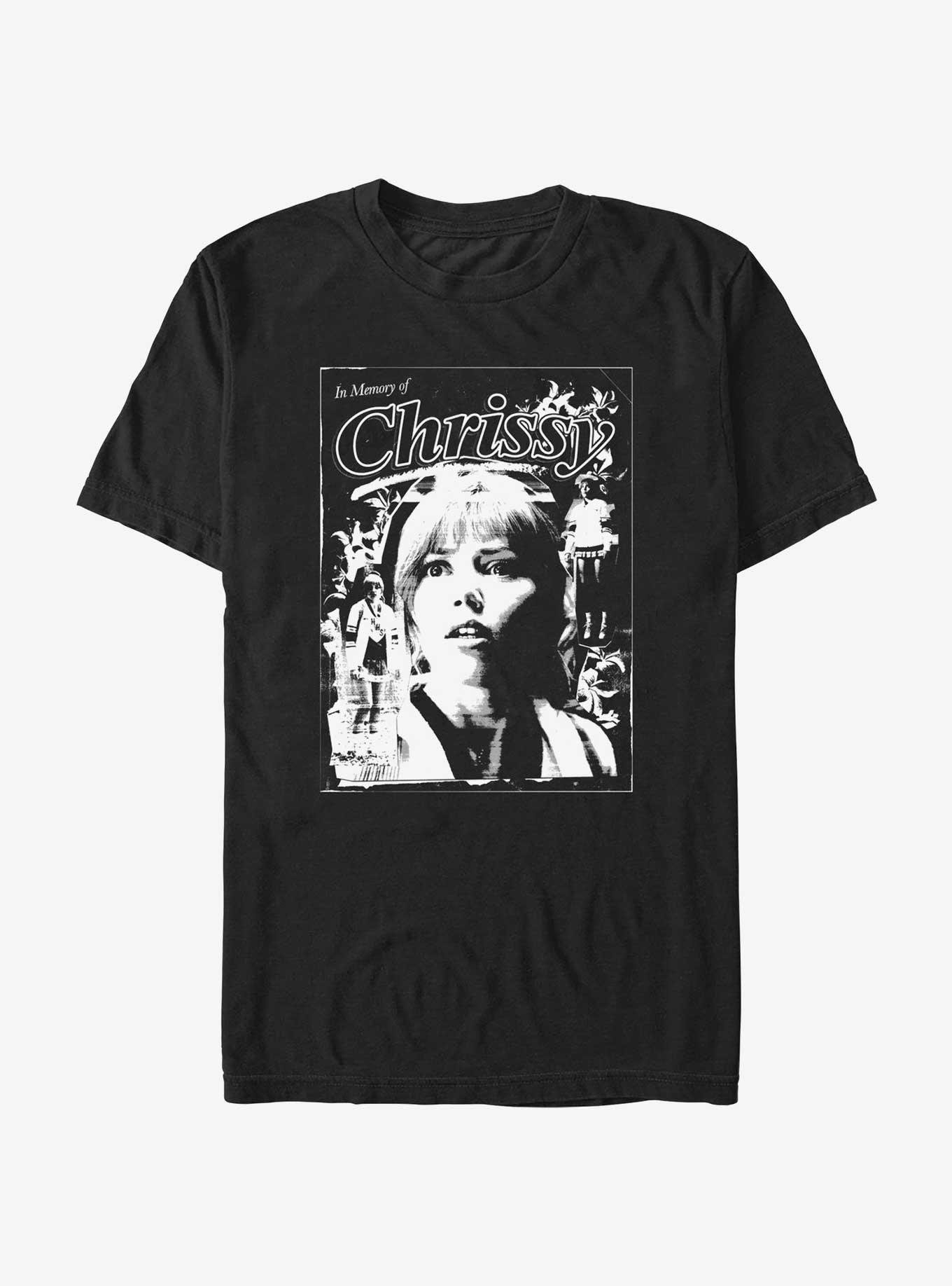 Stranger Things In Memory of Chrissy Poster T-Shirt, BLACK, hi-res