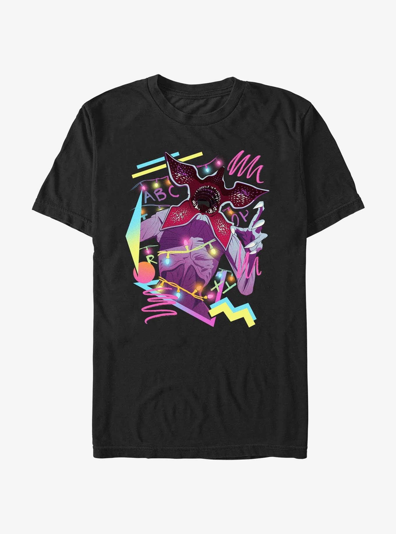 Stranger Things Neon Demogorgon Attack T-Shirt, BLACK, hi-res